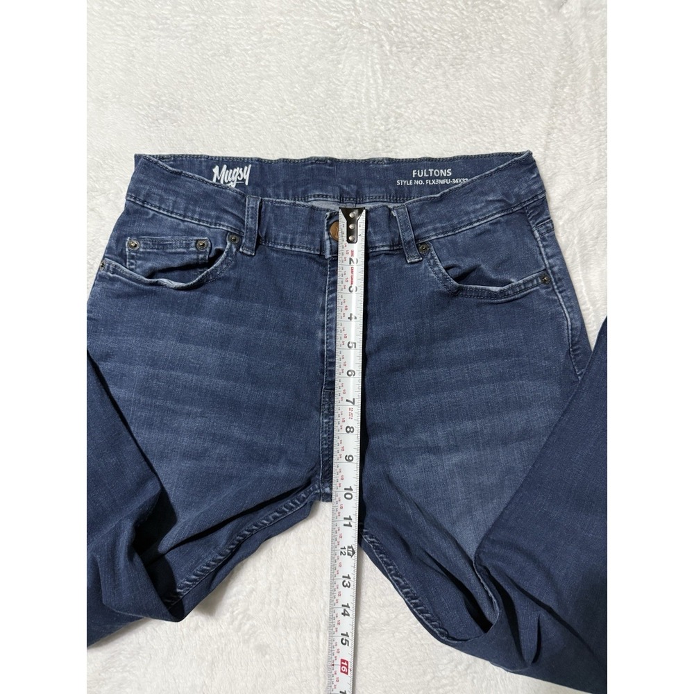 Mugsy Fultons Jeans Mens 30x29‎ Blue Slim Straight Stretch Denim - Picture 4 of 9